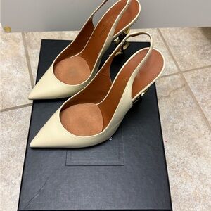 Elegant Cream Slingback Heels